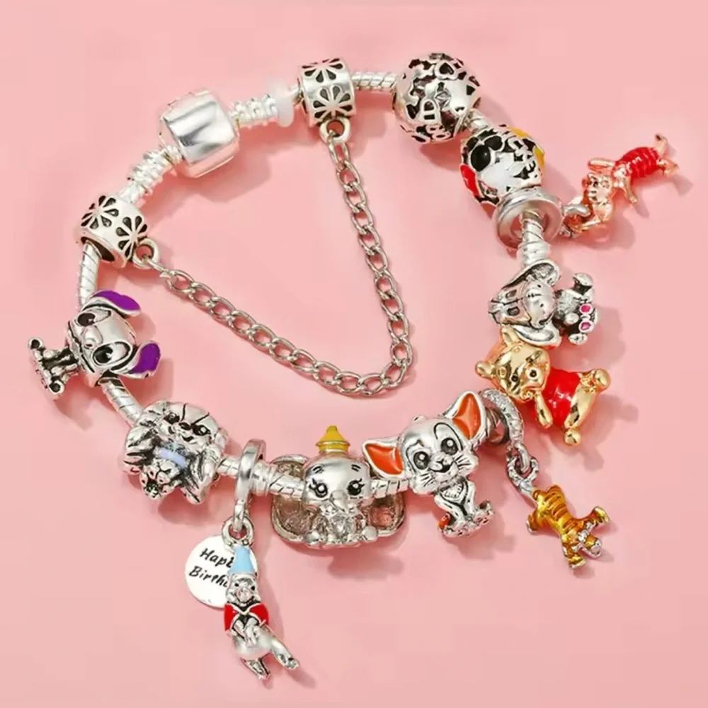 925 Sterling Silver Various Winnie The Pooh Characters Themed Charm Bracelet - Picture 4 of 7